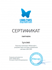 Сертификат партнера компании &amp;amp;amp;amp;amp;quot;Юмисофт&amp;amp;amp;amp;amp;quot; раз